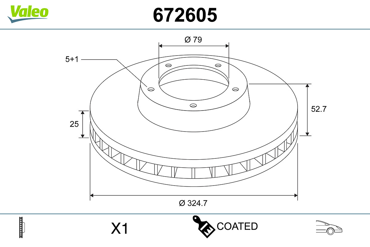 VALEO 672605 Bromsskiva